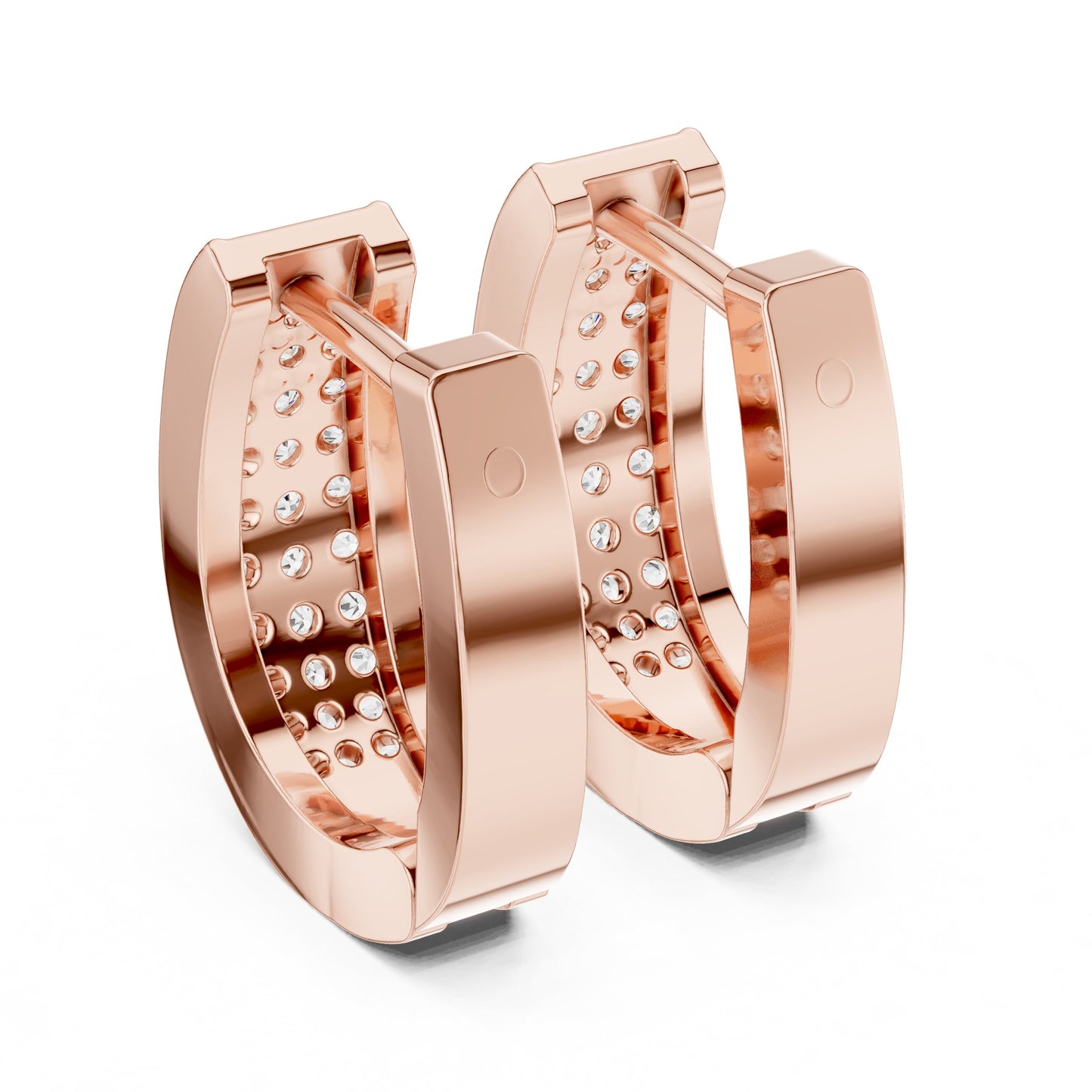 Round Huggie Lab Grown Diamond Earrings