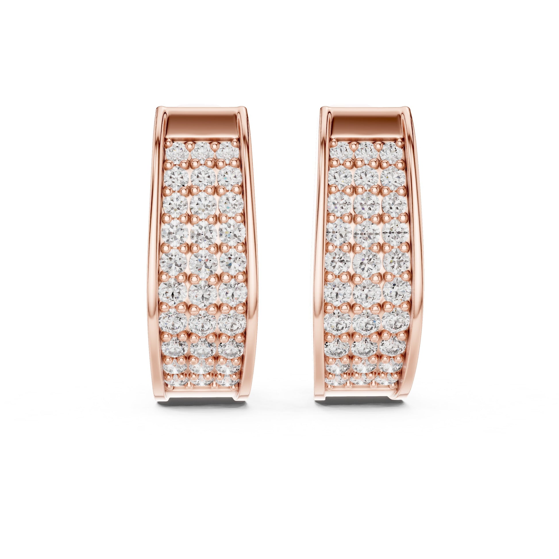 Round Huggie Lab Grown Diamond Earrings
