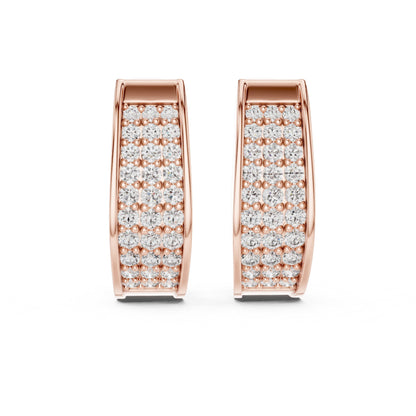 Round Huggie Lab Grown Diamond Earrings