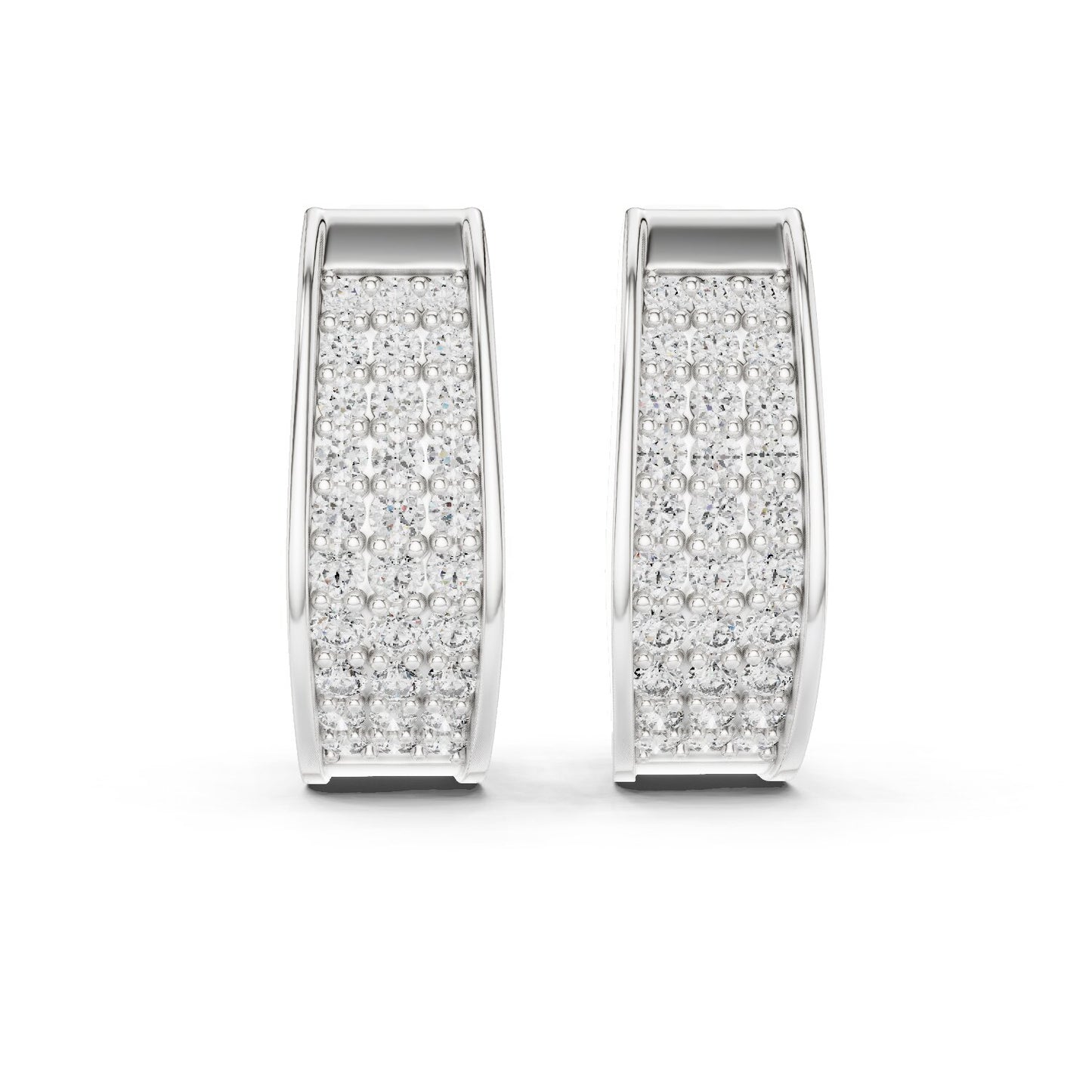 Round Huggie Lab Grown Diamond Earrings