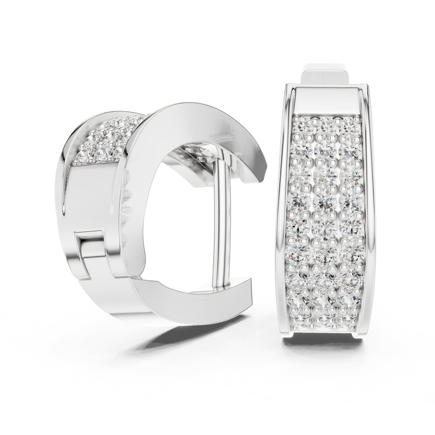 Round Huggie Lab Grown Diamond Earrings