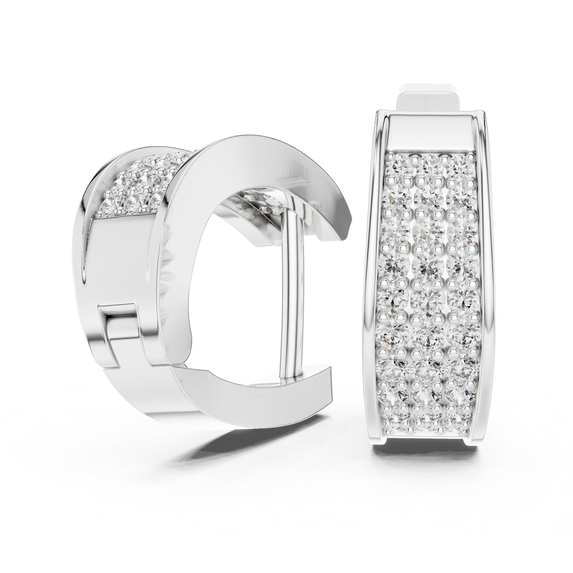 Round Huggie Lab Grown Diamond Earrings