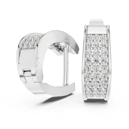 Round Huggie Lab Grown Diamond Earrings