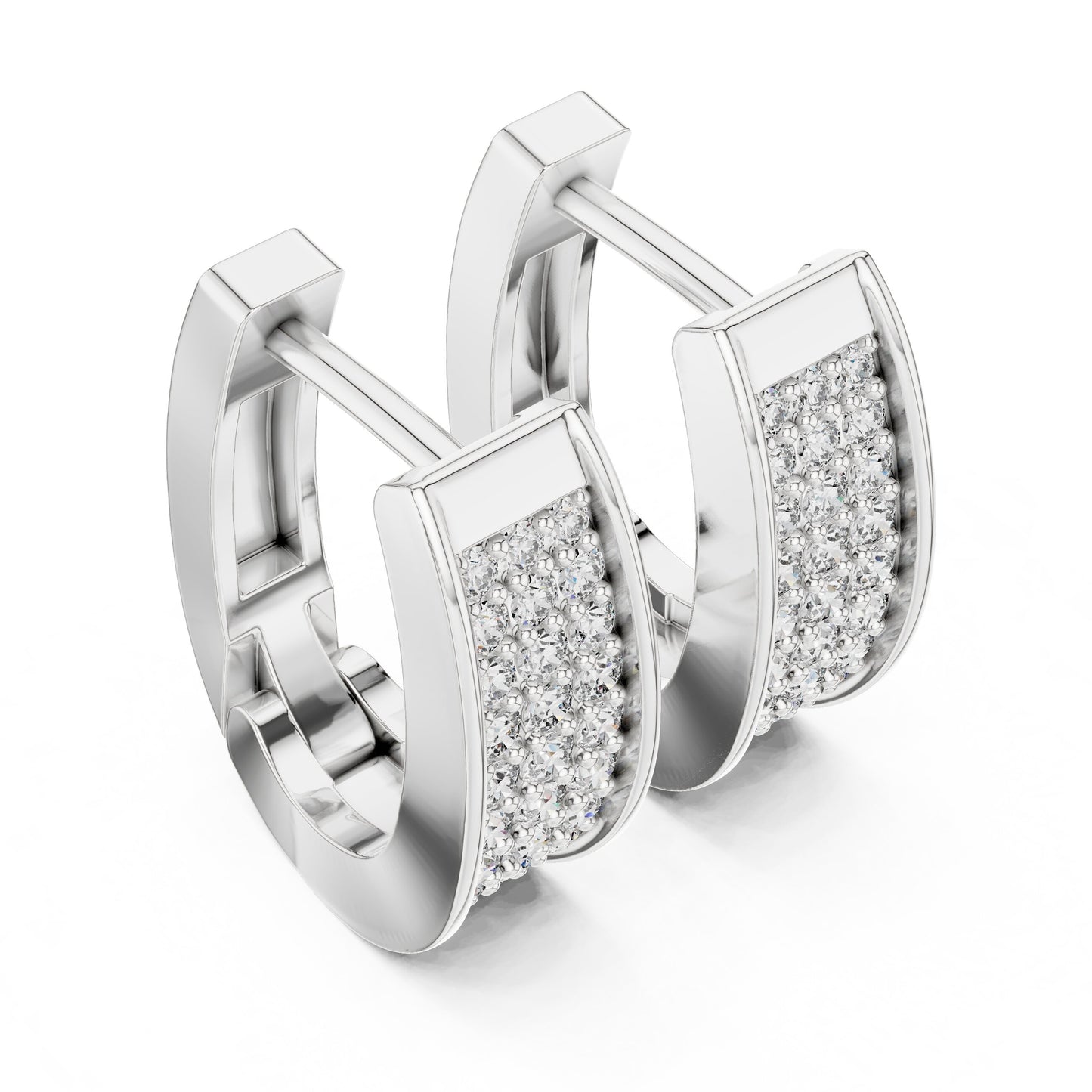 Round Huggie Lab Grown Diamond Earrings