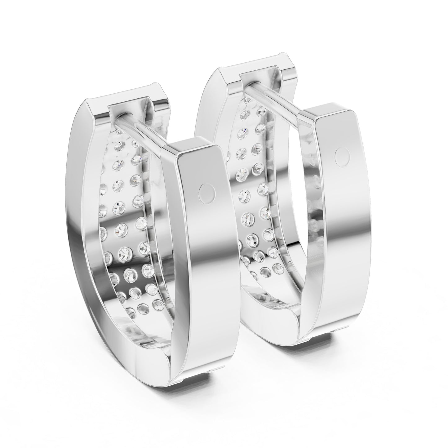 Round Huggie Lab Grown Diamond Earrings