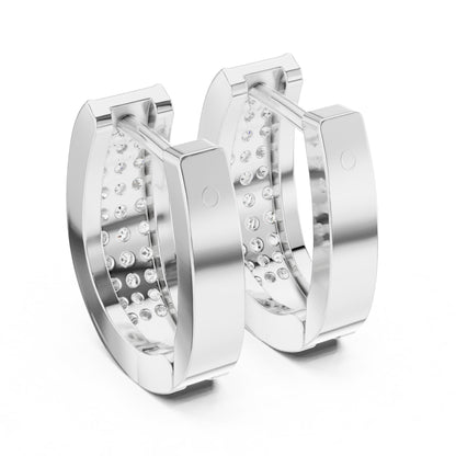 Round Huggie Lab Grown Diamond Earrings