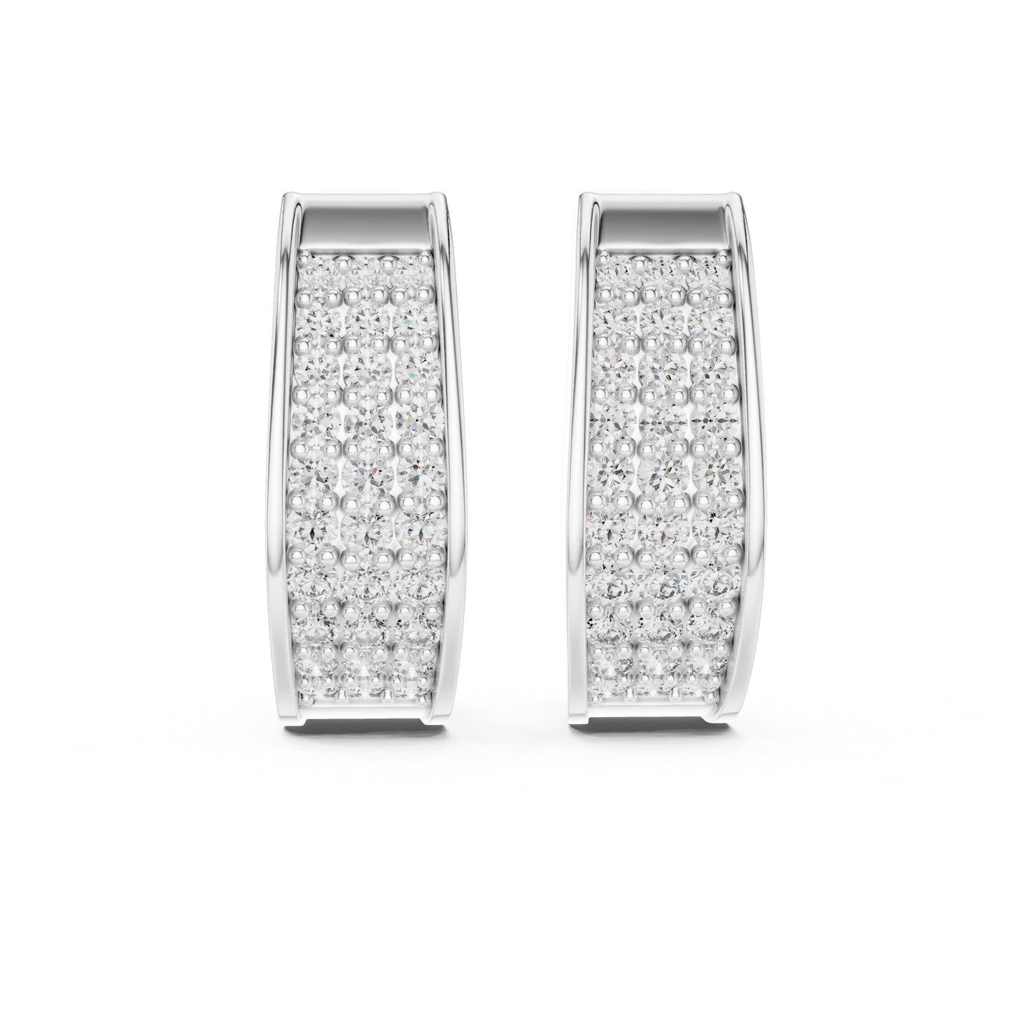Round Huggie Lab Grown Diamond Earrings