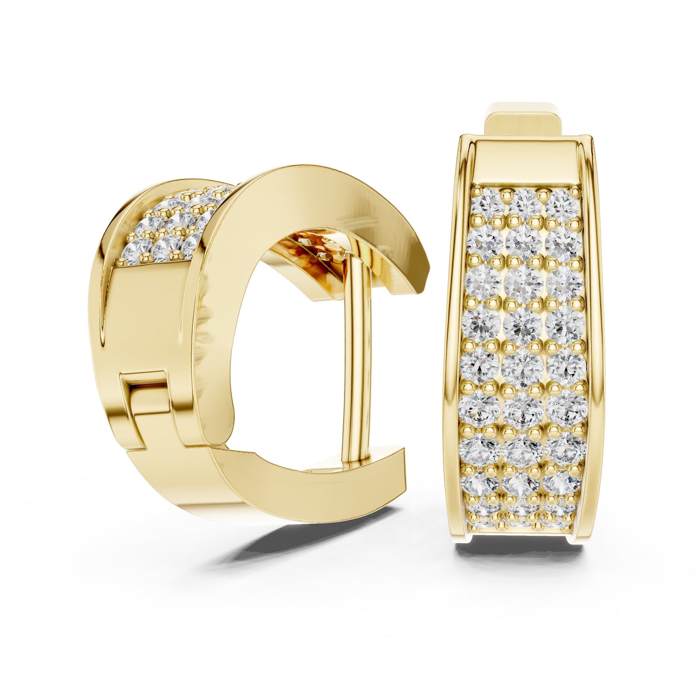 Round Huggie Lab Grown Diamond Earrings