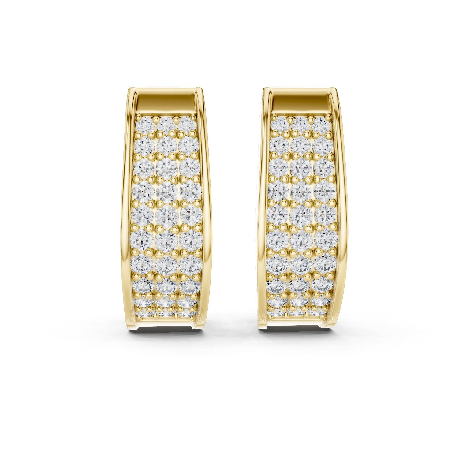 Round Huggie Lab Grown Diamond Earrings