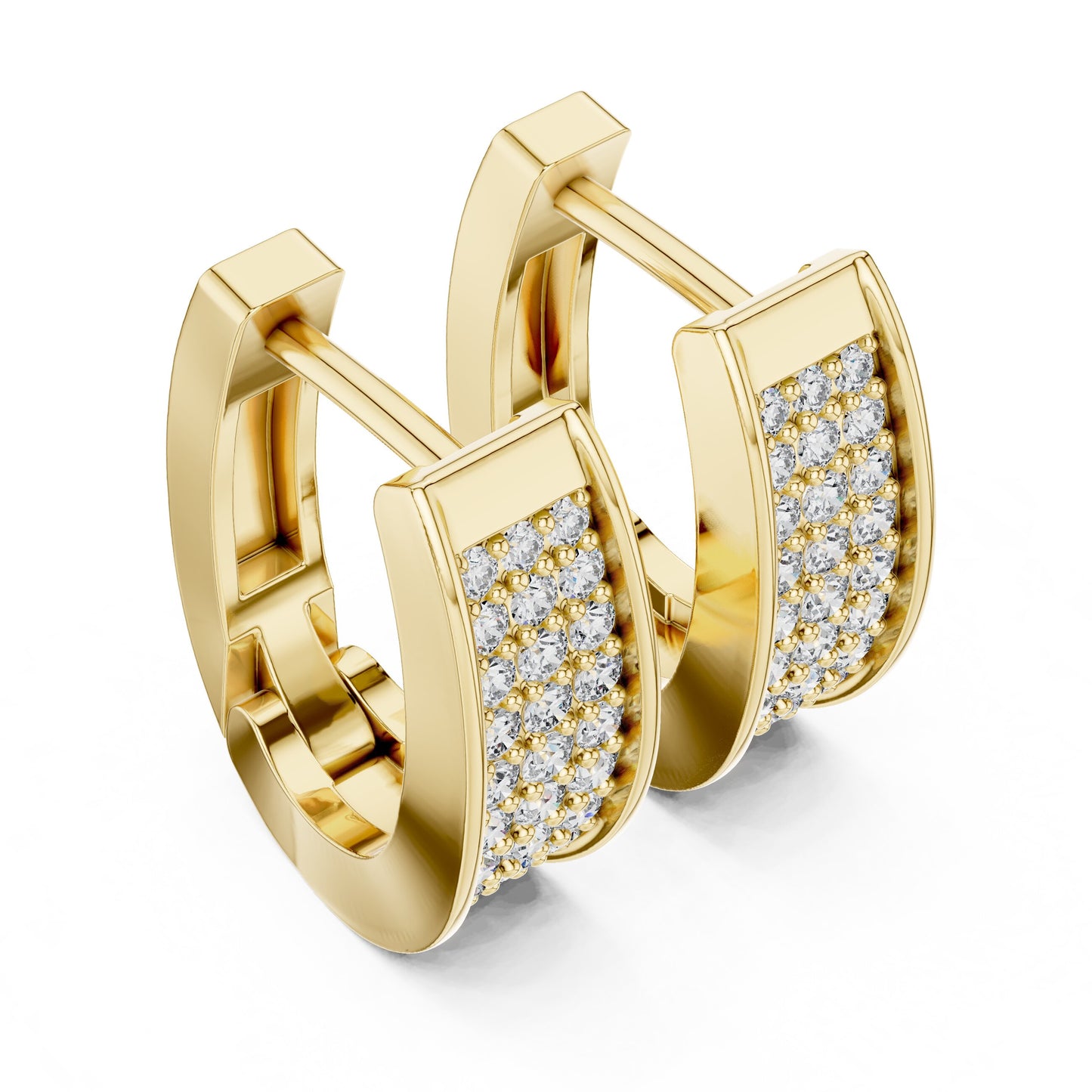 Round Huggie Lab Grown Diamond Earrings