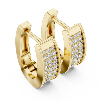 Round Huggie Lab Grown Diamond Earrings