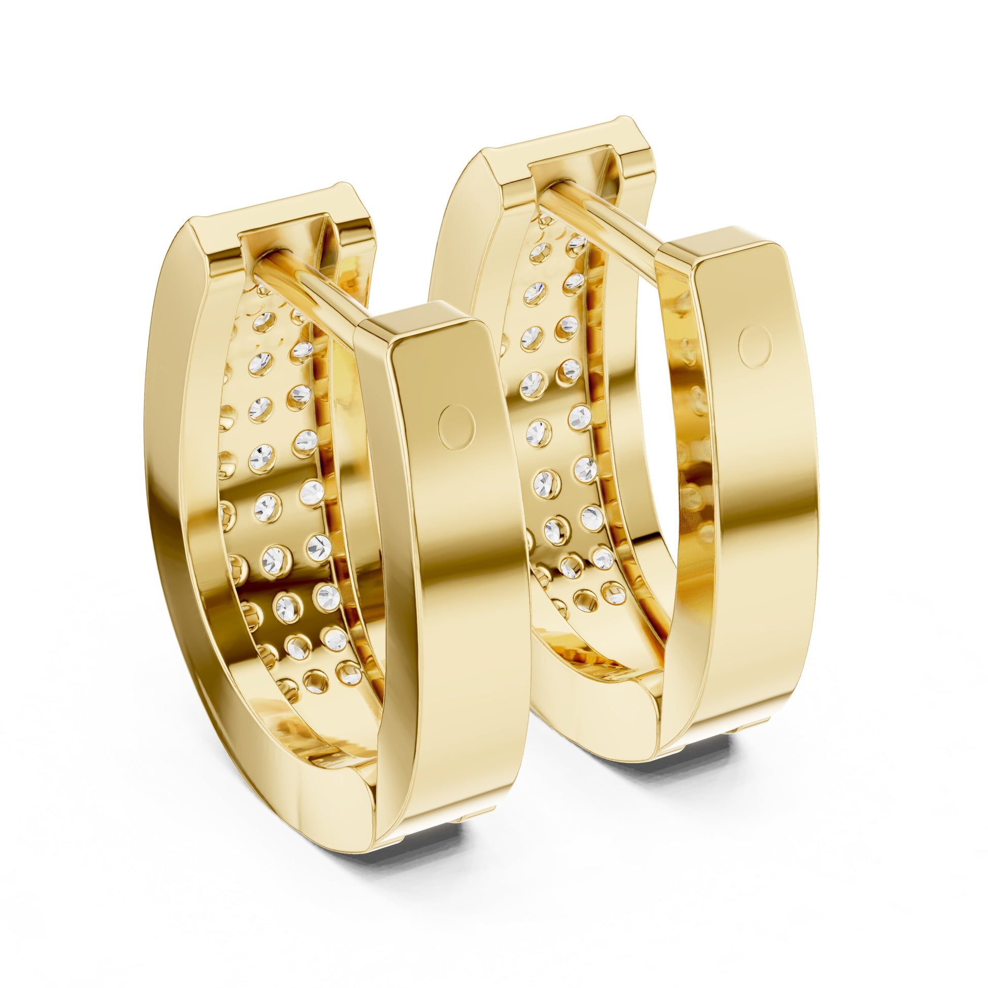 Round Huggie Lab Grown Diamond Earrings