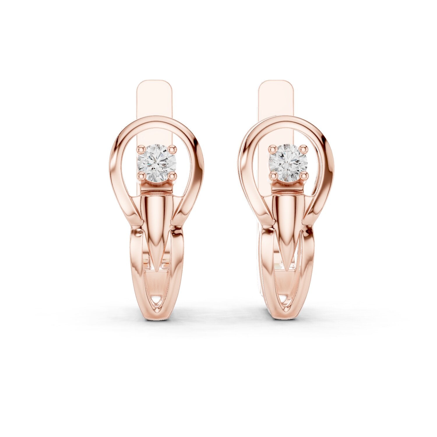 Round Huggie Lab Grown Diamond Earrings