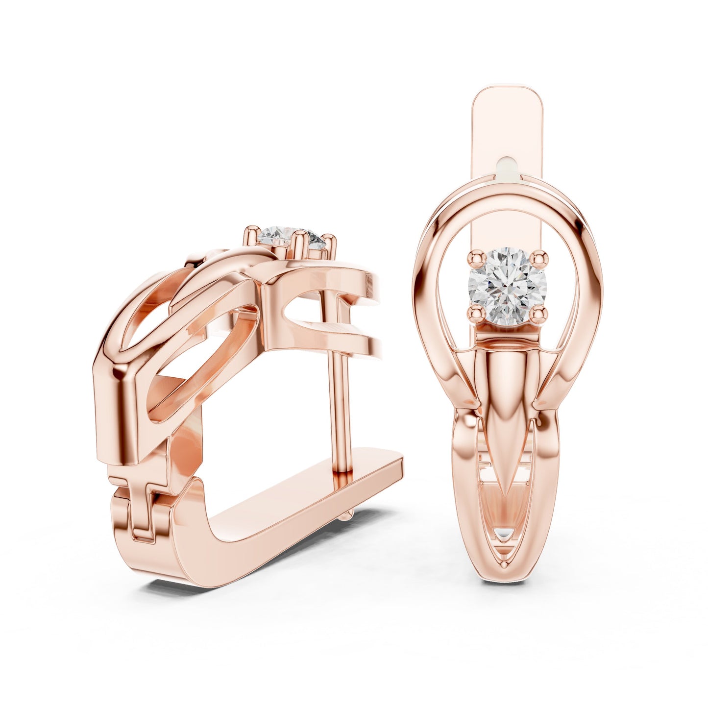 Round Huggie Lab Grown Diamond Earrings