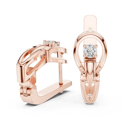 Round Huggie Lab Grown Diamond Earrings