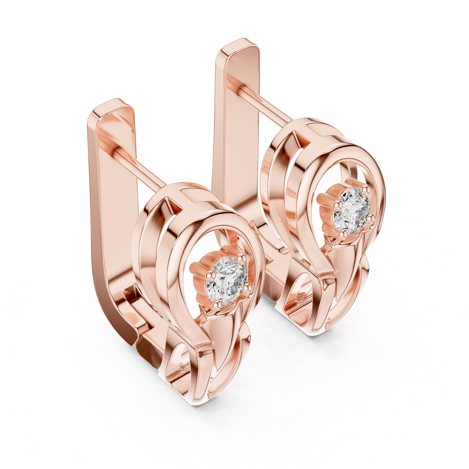 Round Huggie Lab Grown Diamond Earrings
