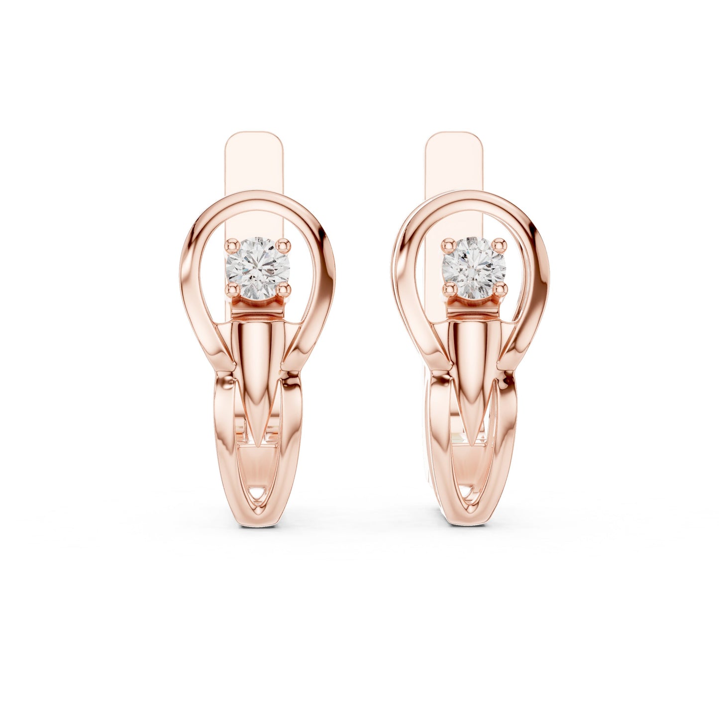 Round Huggie Lab Grown Diamond Earrings
