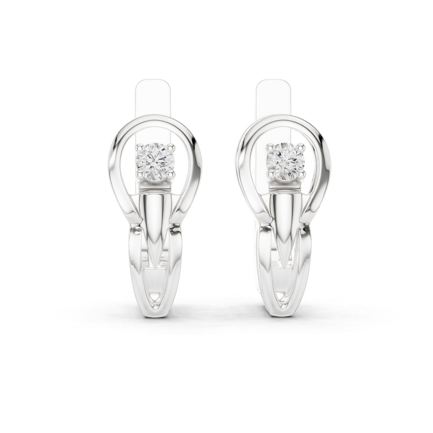 Round Huggie Lab Grown Diamond Earrings