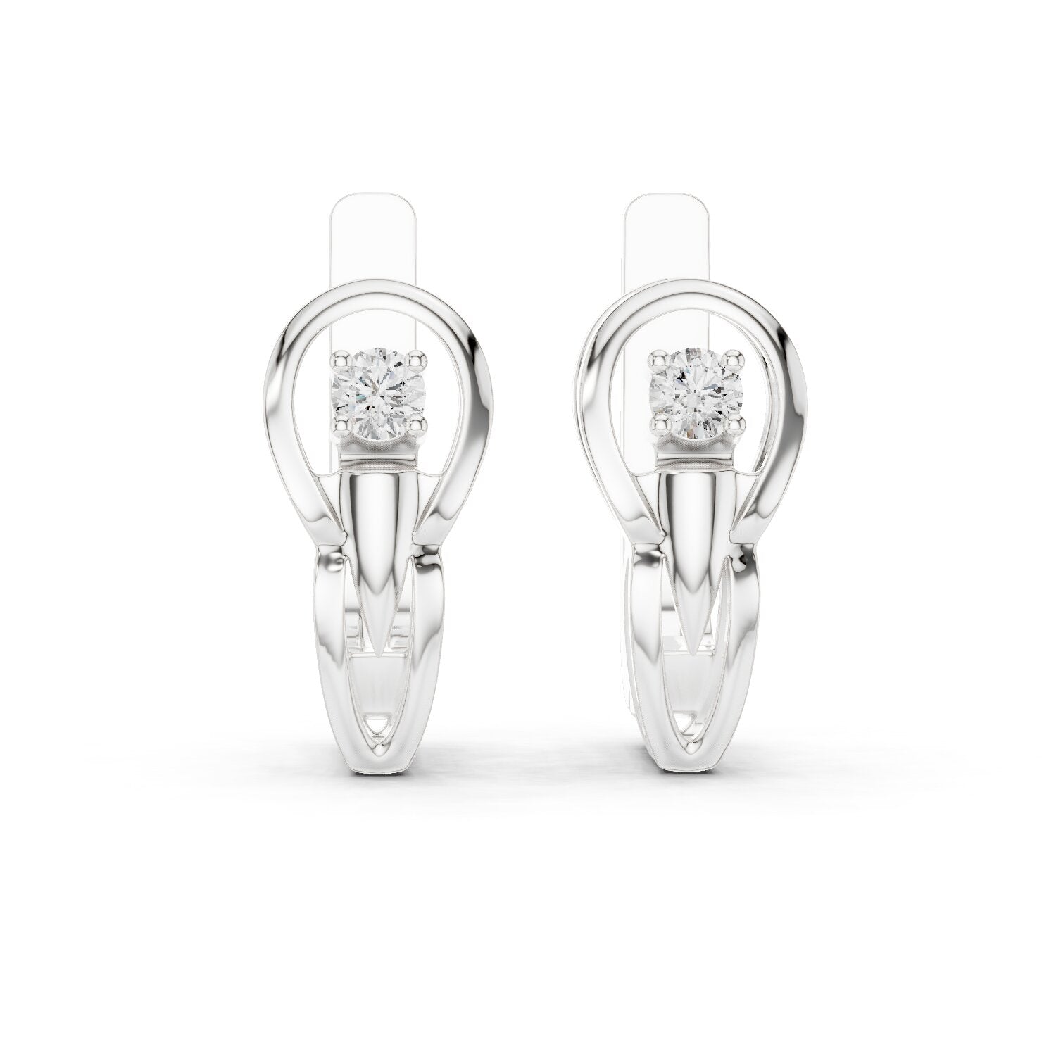 Round Huggie Lab Grown Diamond Earrings