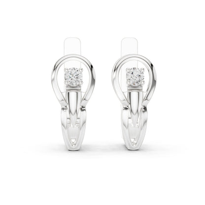 Round Huggie Lab Grown Diamond Earrings