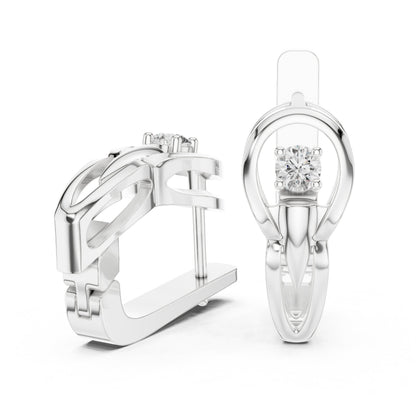 Round Huggie Lab Grown Diamond Earrings