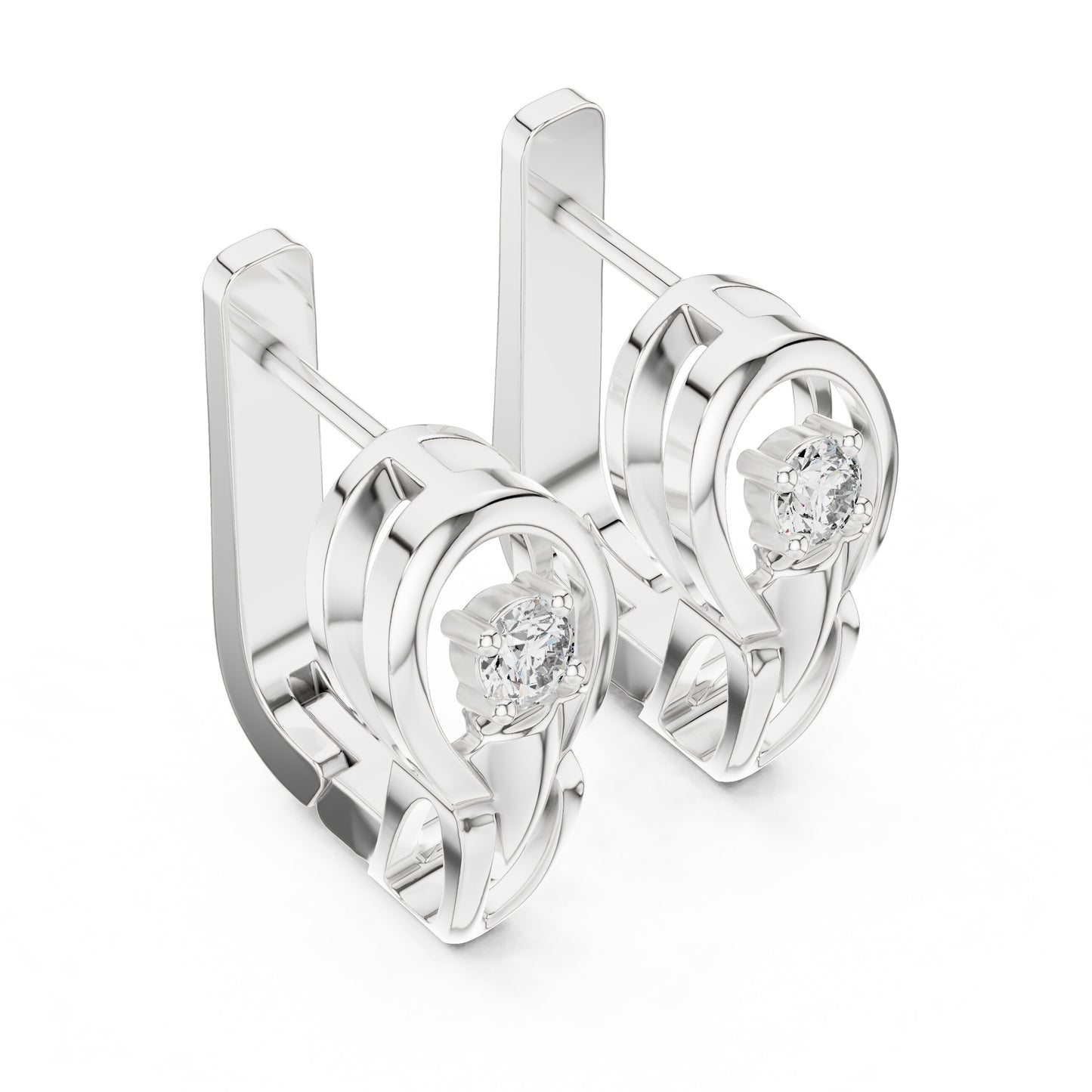 Round Huggie Lab Grown Diamond Earrings