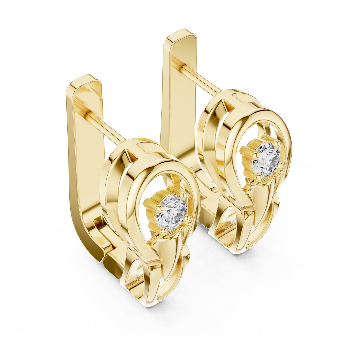 Round Huggie Lab Grown Diamond Earrings