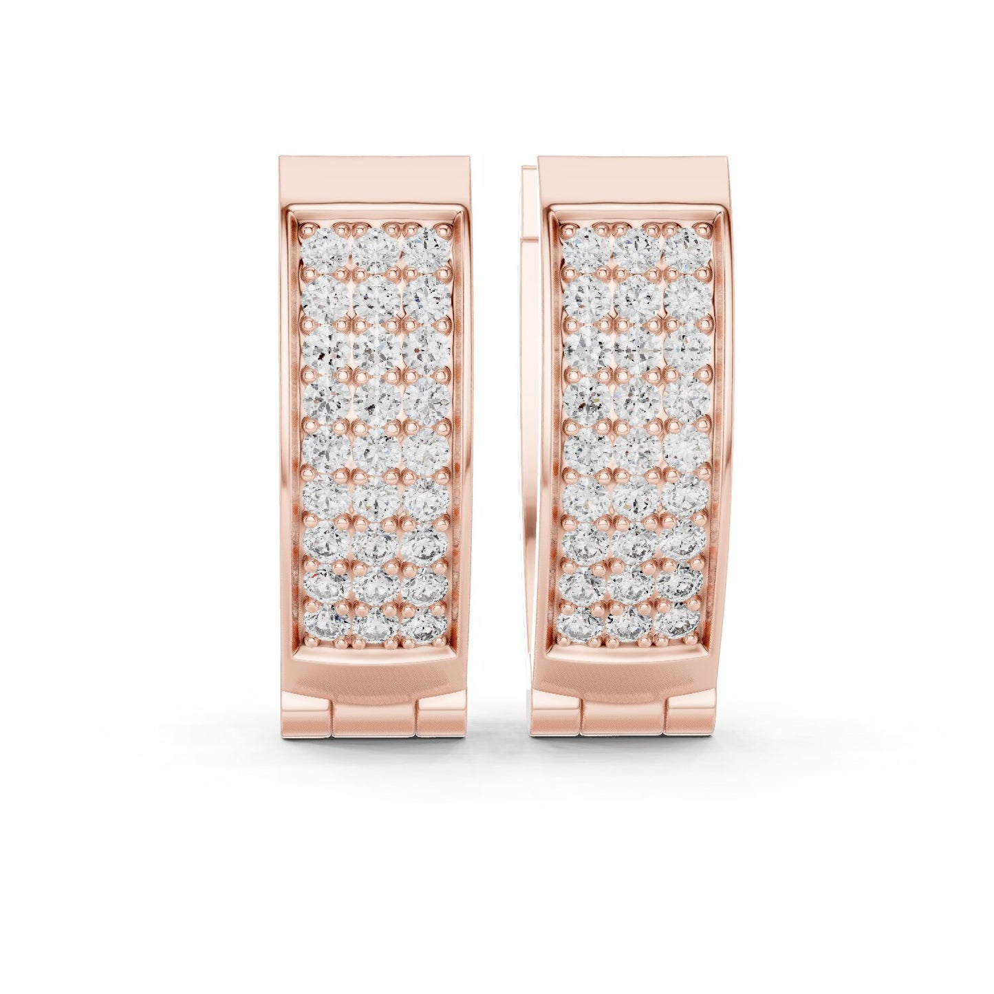 Round Huggie Lab Grown Diamond Earrings