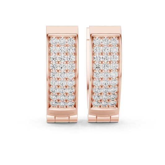 Round Huggie Lab Grown Diamond Earrings