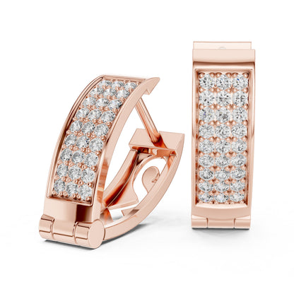 Round Huggie Lab Grown Diamond Earrings