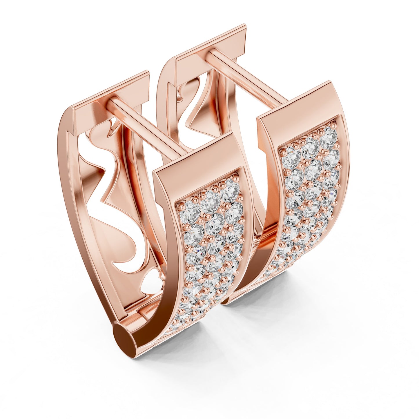 Round Huggie Lab Grown Diamond Earrings