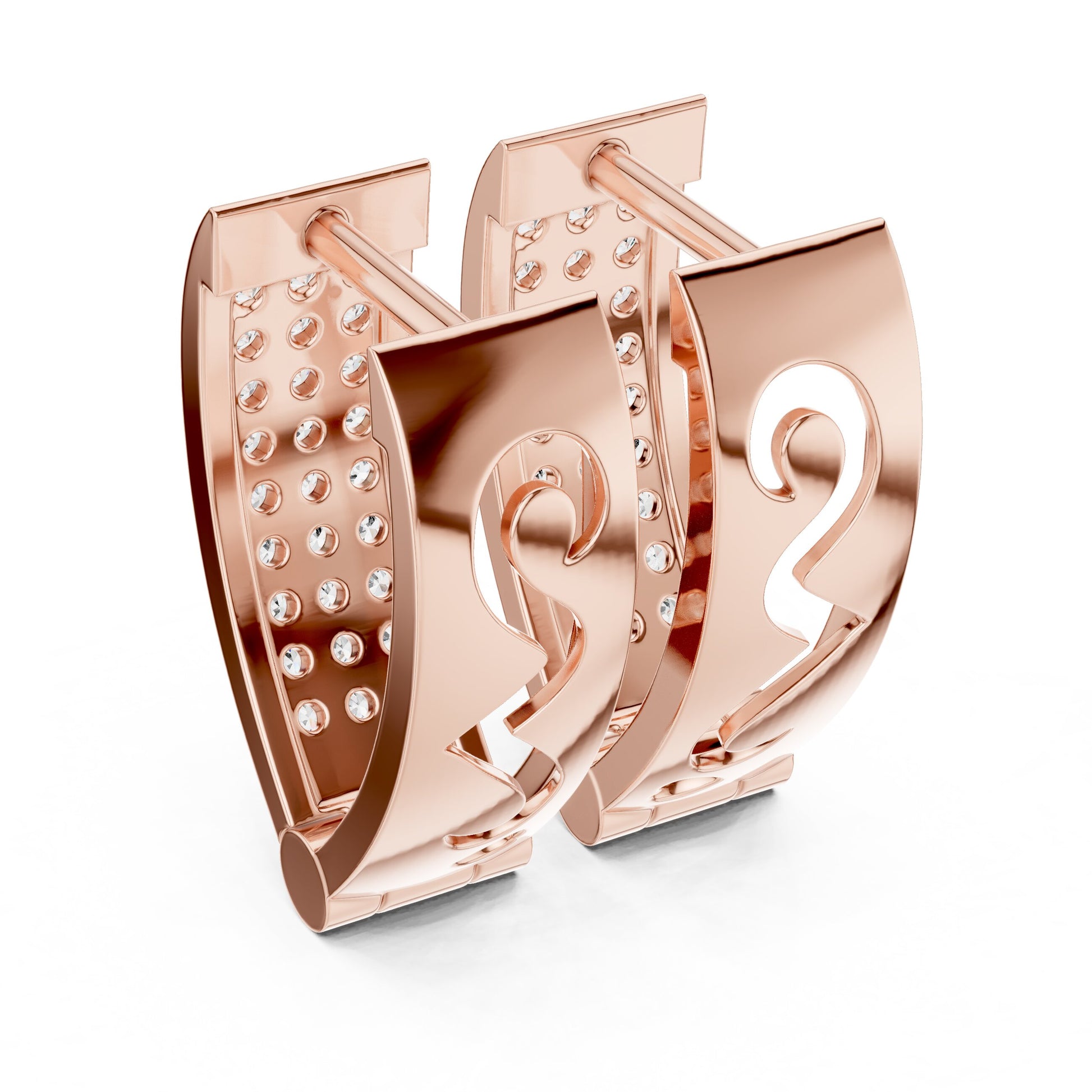 Round Huggie Lab Grown Diamond Earrings