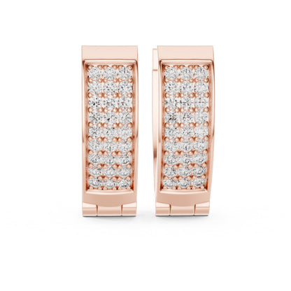 Round Huggie Lab Grown Diamond Earrings