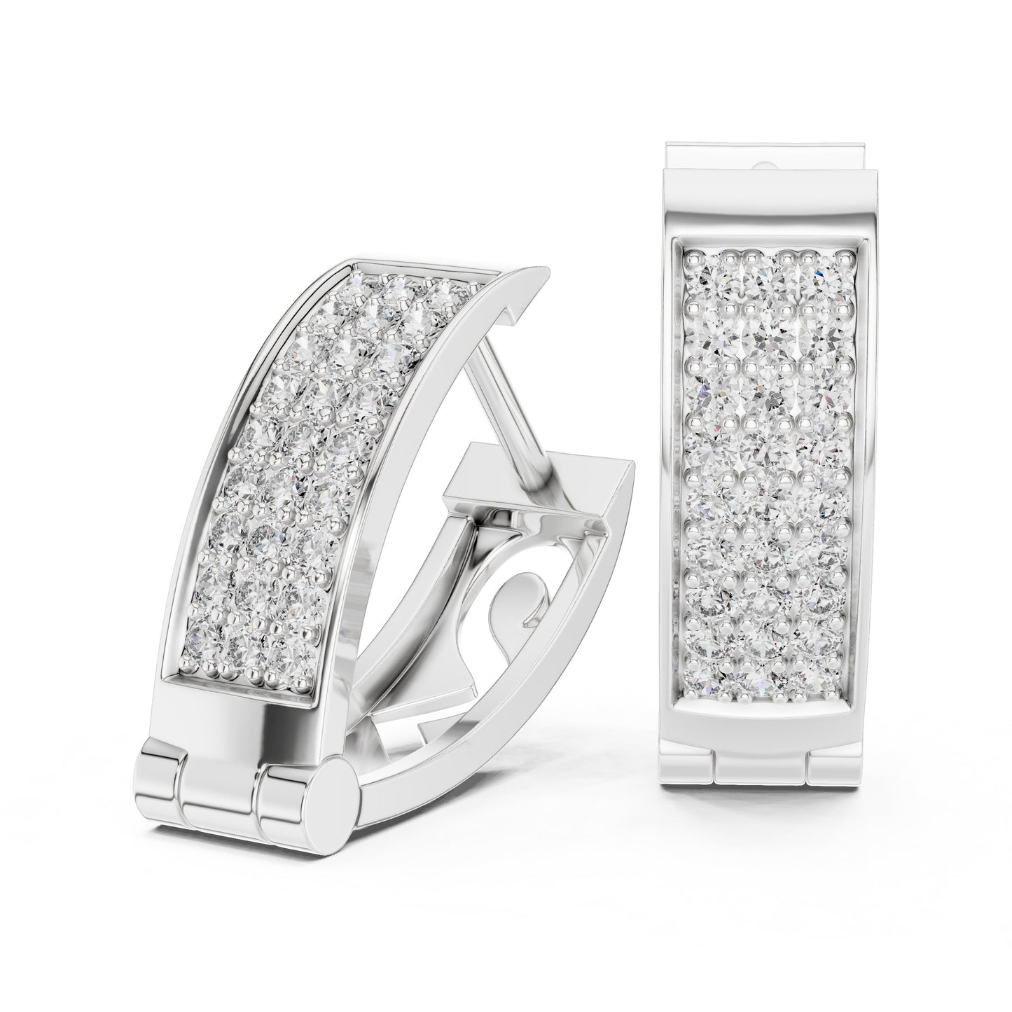 Round Huggie Lab Grown Diamond Earrings