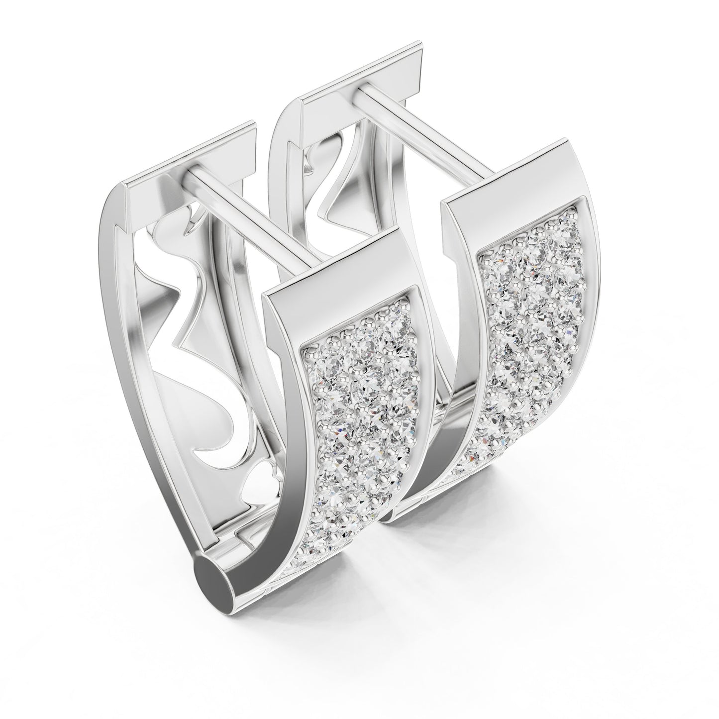 Round Huggie Lab Grown Diamond Earrings