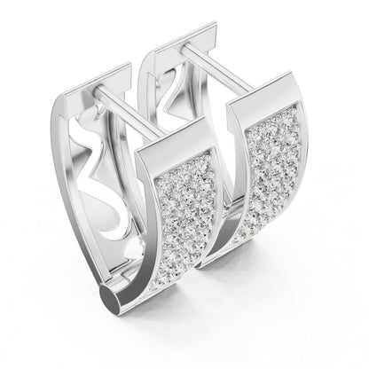 Round Huggie Lab Grown Diamond Earrings