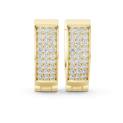 Round Huggie Lab Grown Diamond Earrings