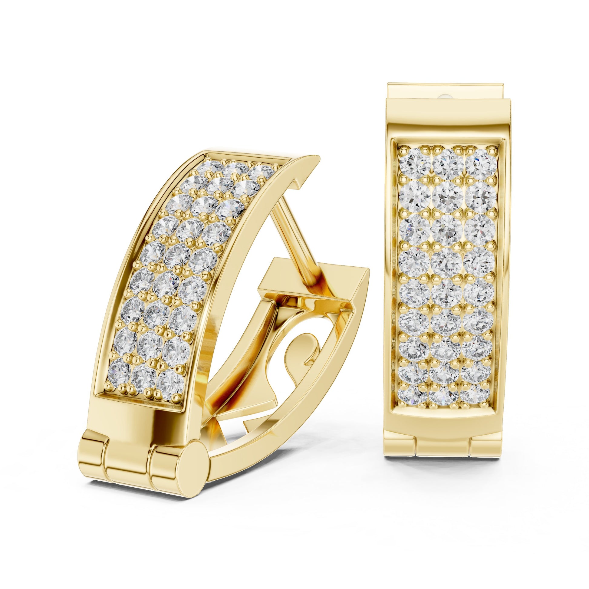 Round Huggie Lab Grown Diamond Earrings