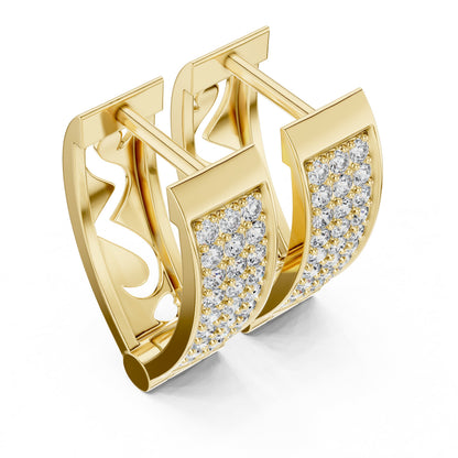 Round Huggie Lab Grown Diamond Earrings