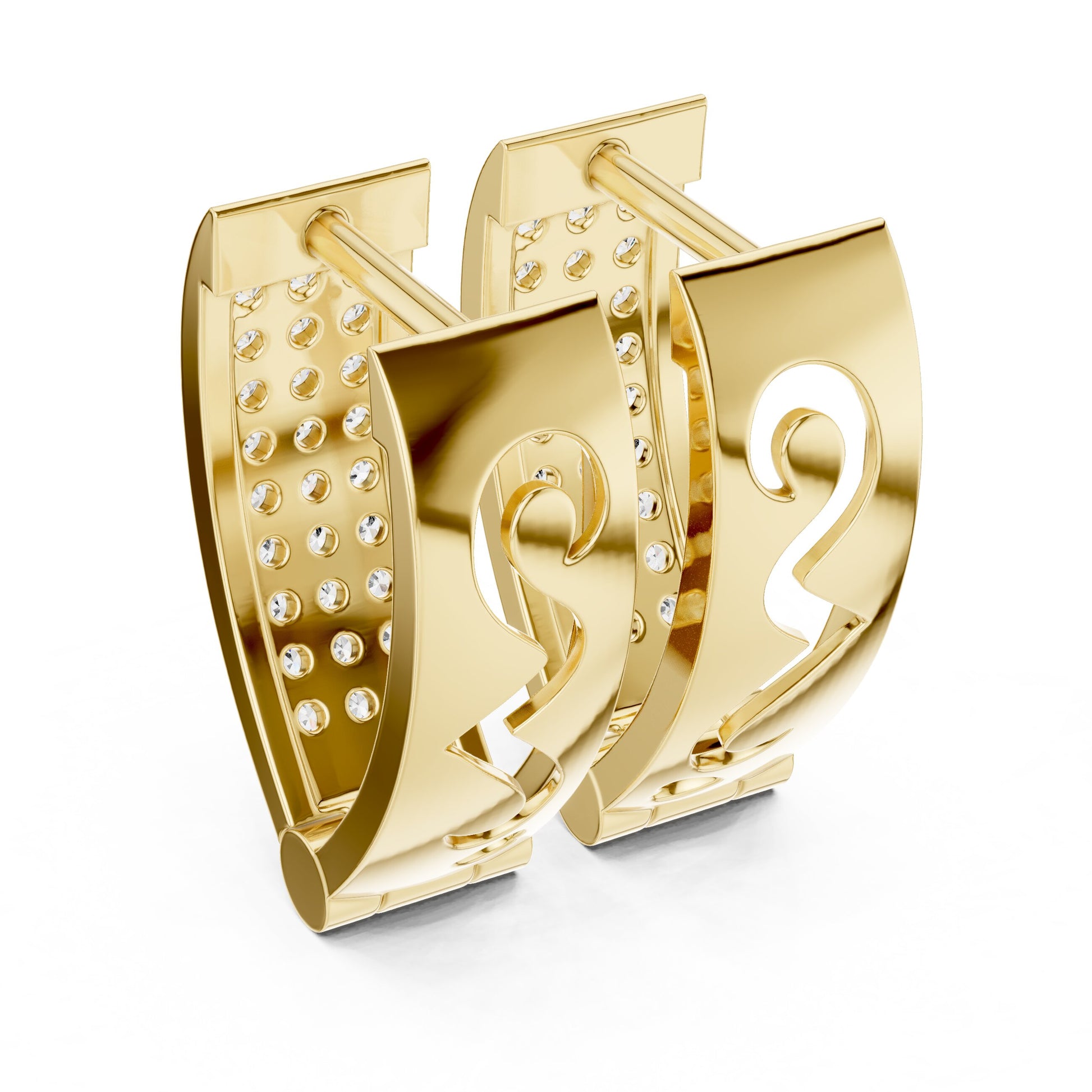 Round Huggie Lab Grown Diamond Earrings