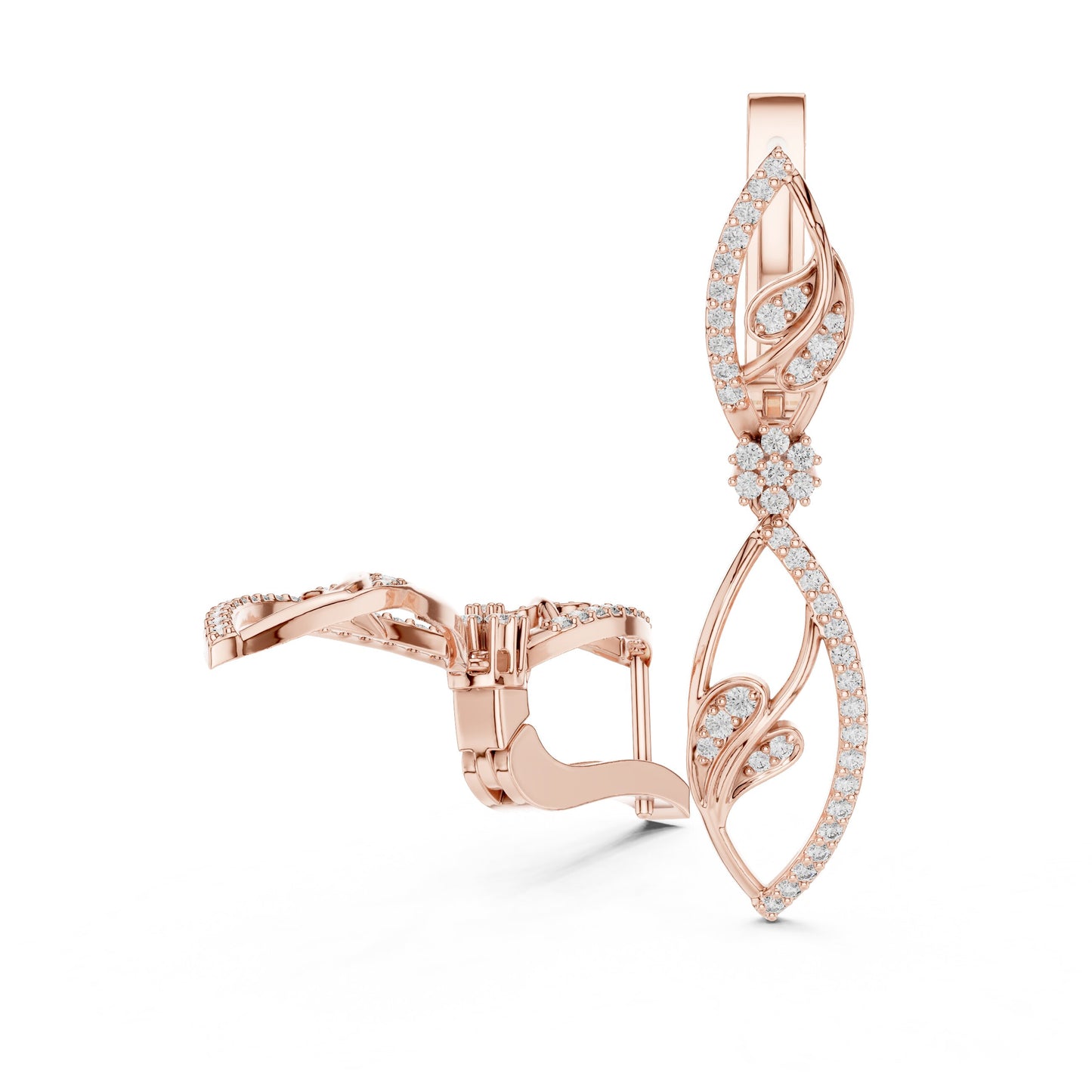 Mixed Shape Lab Grown Diamond Dangle Earrings