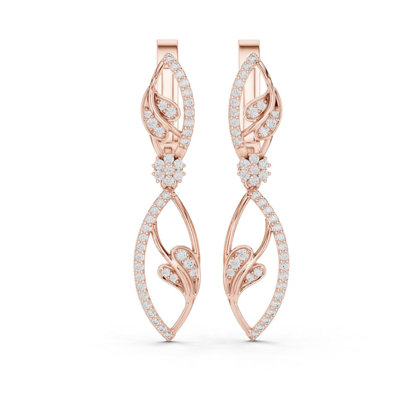 Mixed Shape Lab Grown Diamond Dangle Earrings
