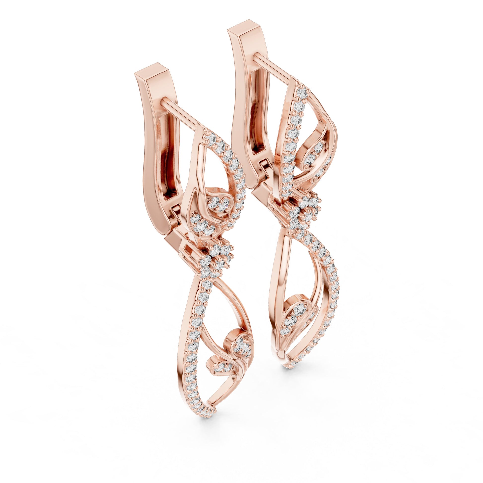 Mixed Shape Lab Grown Diamond Dangle Earrings
