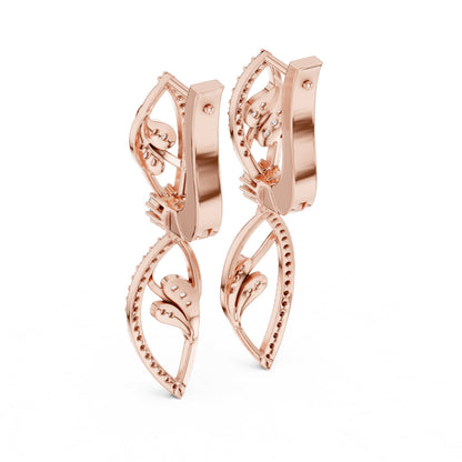 Mixed Shape Lab Grown Diamond Dangle Earrings