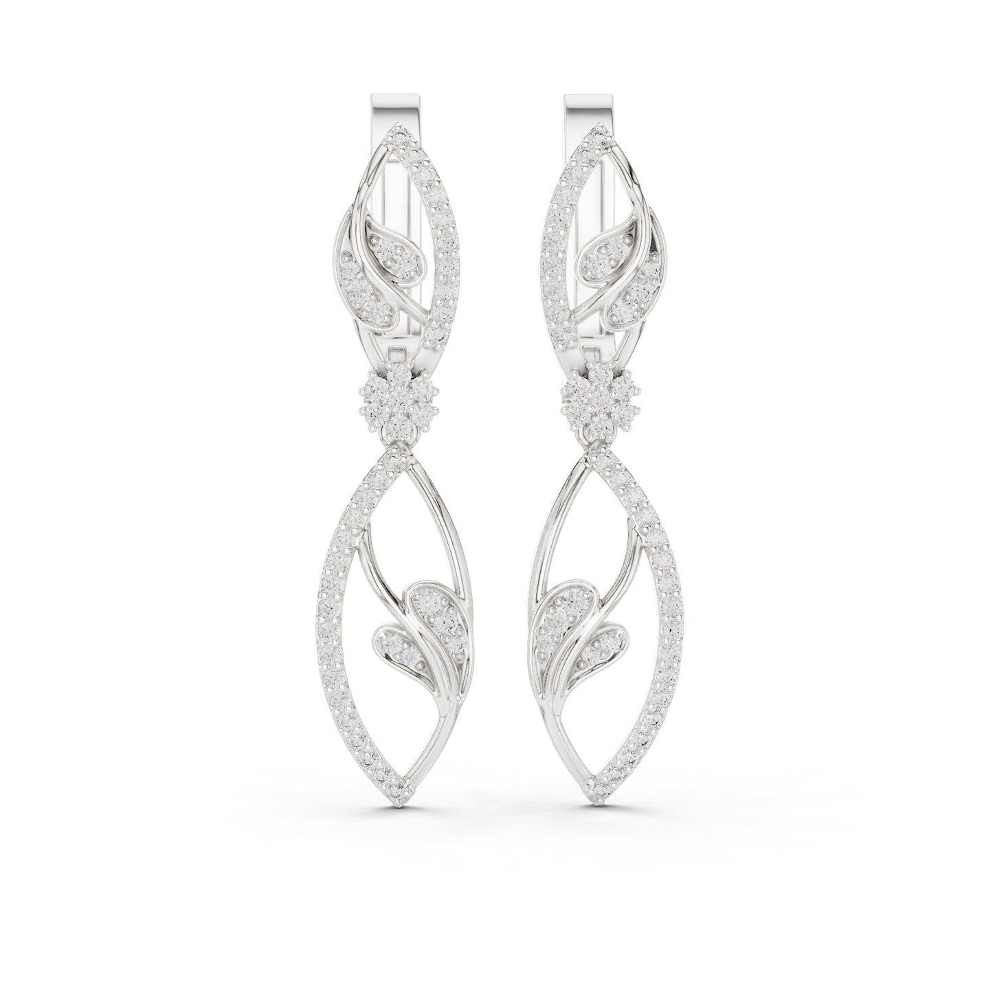 Mixed Shape Lab Grown Diamond Dangle Earrings