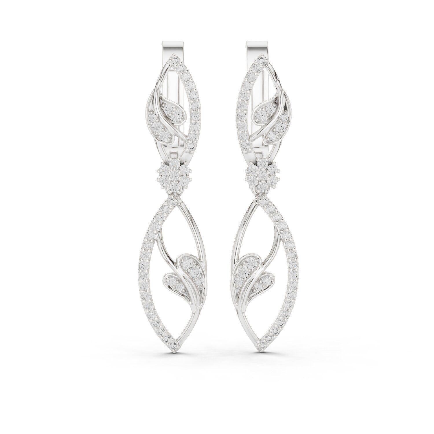 Mixed Shape Lab Grown Diamond Dangle Earrings
