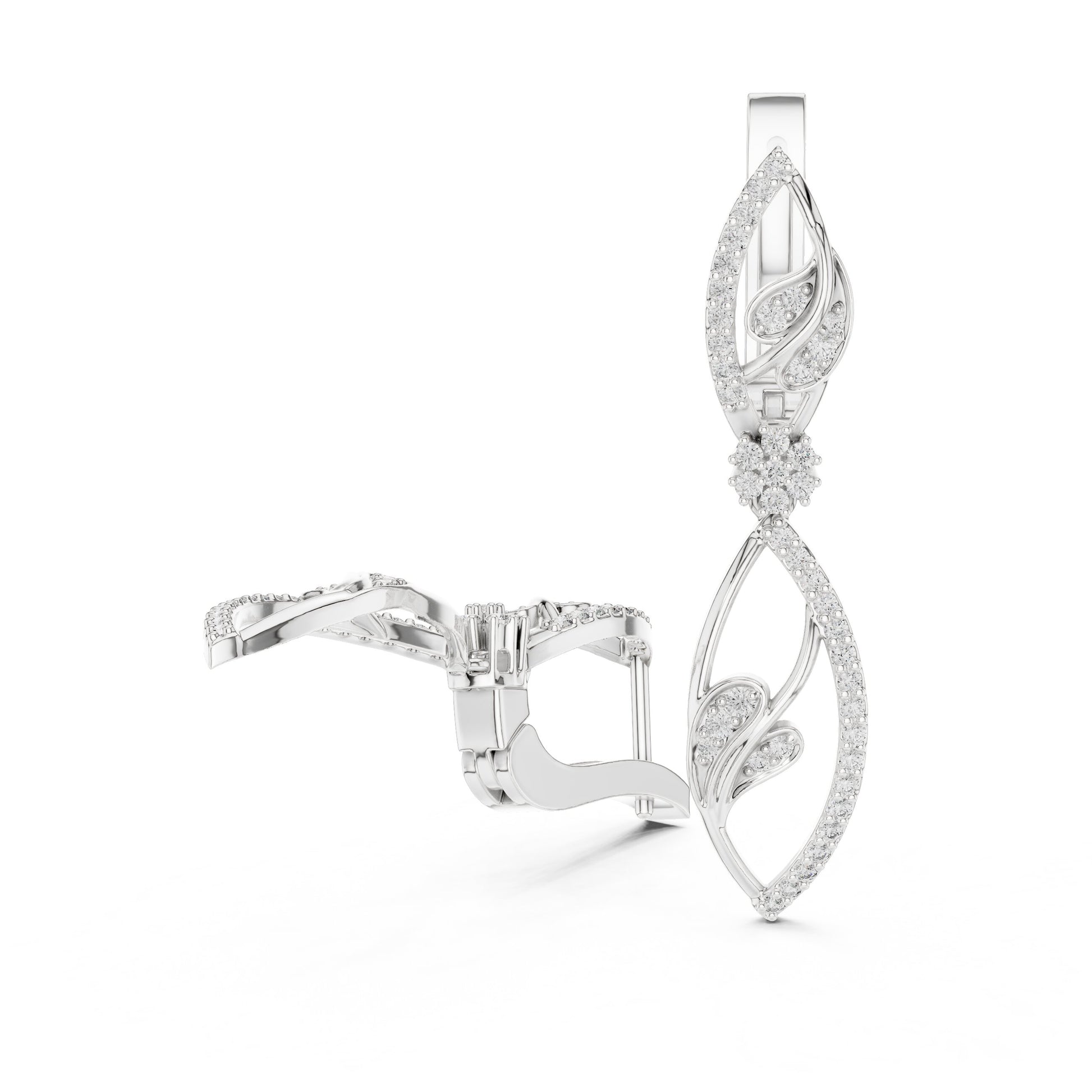 Mixed Shape Lab Grown Diamond Dangle Earrings