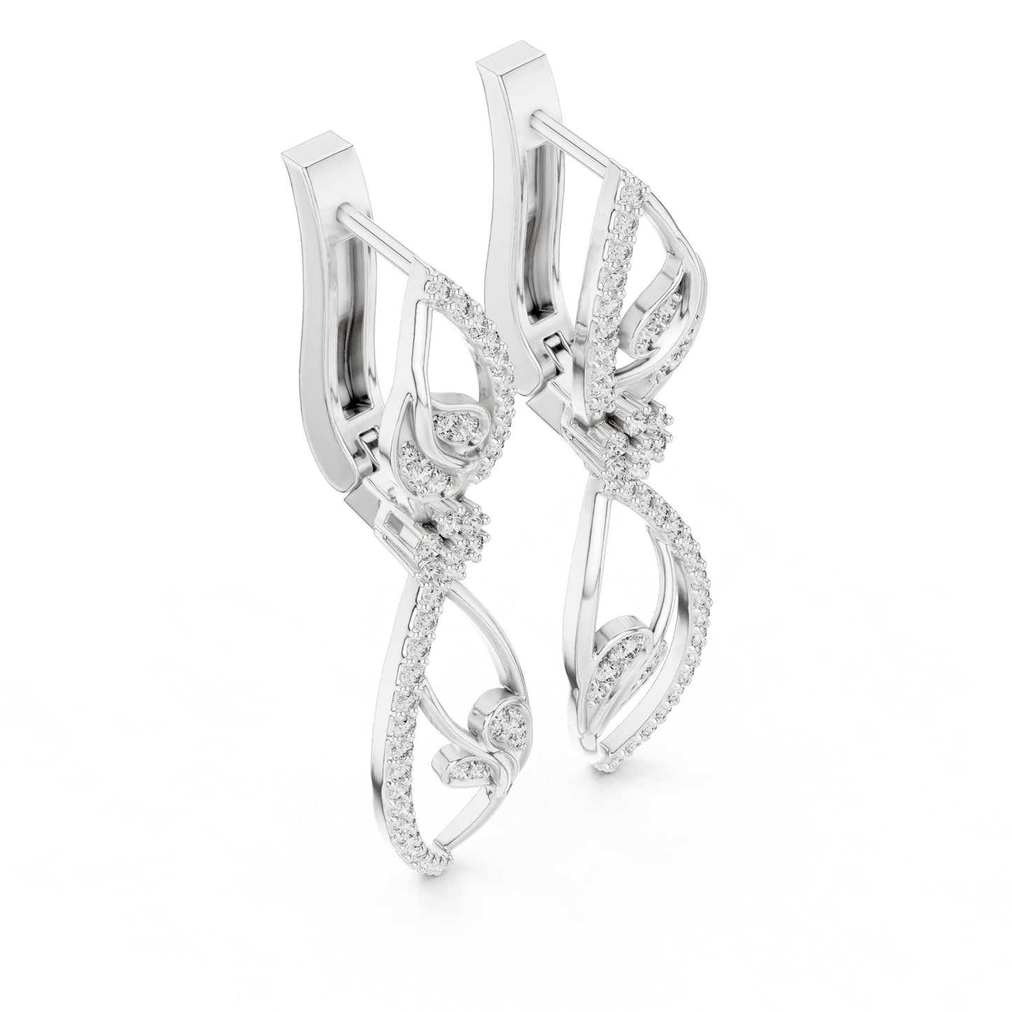 Mixed Shape Lab Grown Diamond Dangle Earrings
