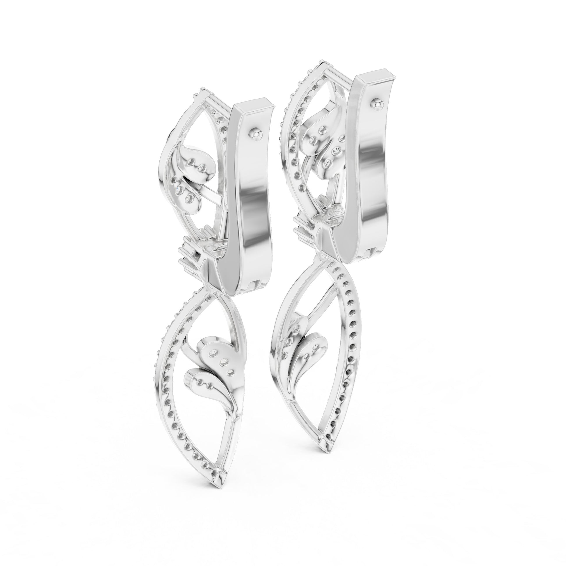 Mixed Shape Lab Grown Diamond Dangle Earrings