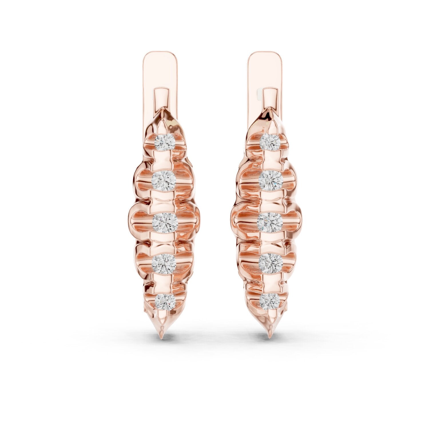 Round Huggie Lab Grown Diamond Earrings